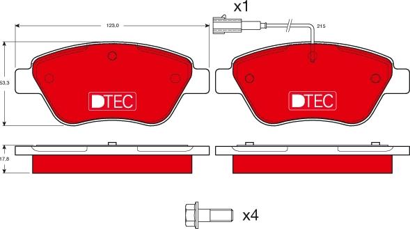 TRW GDB1482DTE - Komplet kočnih obloga, disk kočnica parts5.com