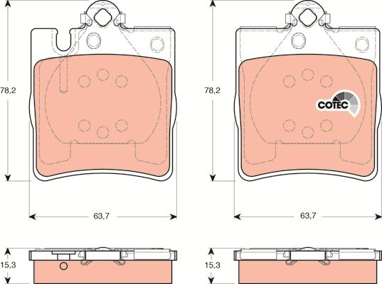 TRW GDB1421 - Brake Pad Set, disc brake parts5.com