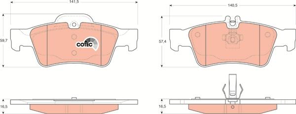 TRW GDB1546 - Sada brzdových platničiek kotúčovej brzdy parts5.com