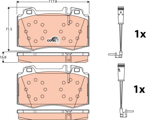 TRW GDB1543 - Brake Pad Set, disc brake parts5.com