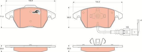 TRW GDB1550 - Brake Pad Set, disc brake parts5.com