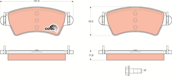 TRW GDB1501 - Komplet pločica, disk-kočnica parts5.com