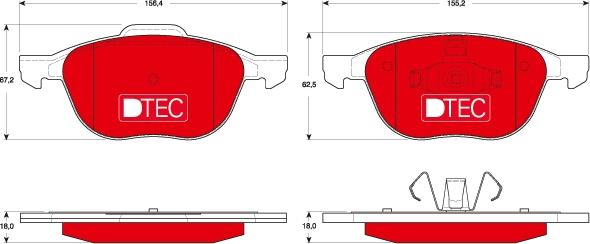 TRW GDB1583DTE - Komplet zavornih oblog, ploscne (kolutne) zavore parts5.com