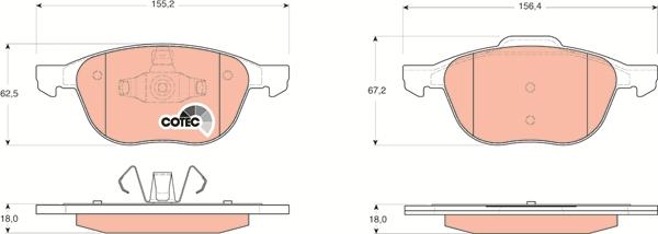 TRW GDB1583 - Fékbetétkészlet, tárcsafék parts5.com