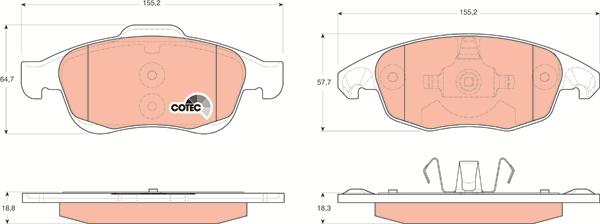 TRW GDB1690 - Σετ τακάκια, δισκόφρενα parts5.com