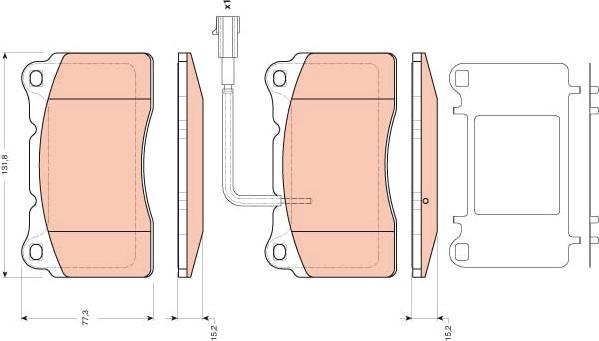 TRW GDB1645 - Juego de pastillas de freno parts5.com