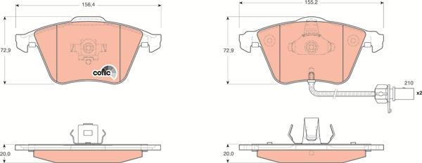 TRW GDB1659 - Zestaw klocków hamulcowych, hamulce tarczowe parts5.com