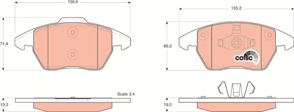 TRW GDB1605 - Set placute frana,frana disc parts5.com