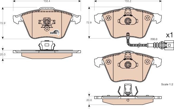 TRW GDB1616 - Set placute frana,frana disc parts5.com