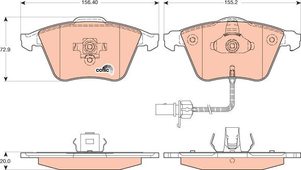 TRW GDB1617 - Set placute frana,frana disc parts5.com