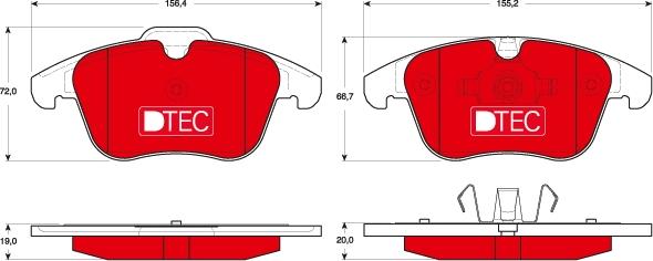 TRW GDB1683DTE - Komplet zavornih oblog, ploscne (kolutne) zavore parts5.com