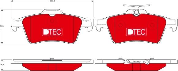 TRW GDB1621DTE - Комплект спирачно феродо, дискови спирачки parts5.com