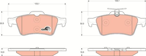 TRW GDB1621 - Juego de pastillas de freno parts5.com