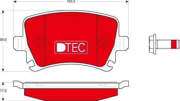 TRW GDB1622DTE - Piduriklotsi komplekt,ketaspidur parts5.com