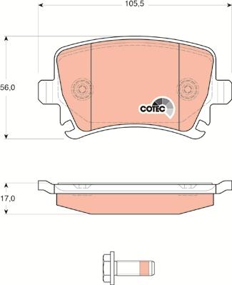 TRW GDB1622 - Brake Pad Set, disc brake parts5.com