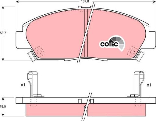 TRW GDB1061 - Sada brzdových destiček, kotoučová brzda parts5.com