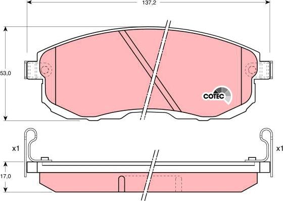 TRW GDB1003 - Brake Pad Set, disc brake parts5.com