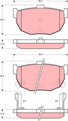 TRW GDB1010 - Brake Pad Set, disc brake parts5.com