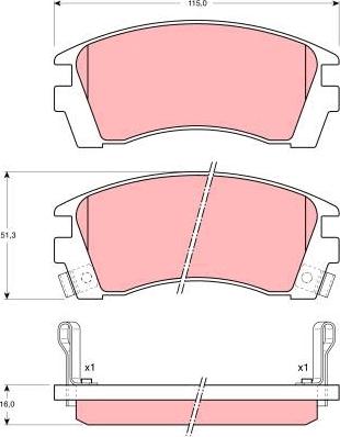 TRW GDB1013 - Sada brzdových platničiek kotúčovej brzdy parts5.com