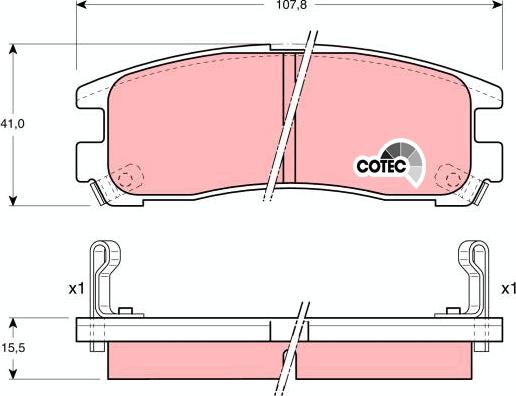 TRW GDB1023 - Brake Pad Set, disc brake parts5.com