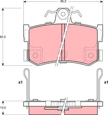 TRW GDB1169 - Тормозные колодки, дисковые, комплект parts5.com