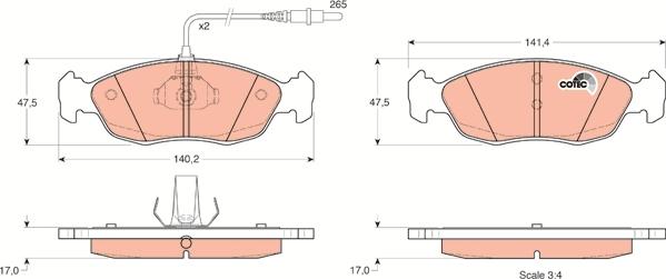 TRW GDB1104 - Komplet pločica, disk-kočnica parts5.com