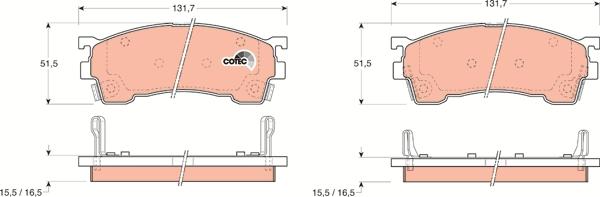 TRW GDB1139 - Brake Pad Set, disc brake parts5.com