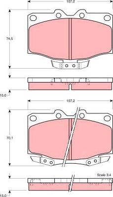 TRW GDB1133 - Тормозные колодки, дисковые, комплект parts5.com