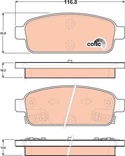 TRW GDB1844 - Sada brzdových platničiek kotúčovej brzdy parts5.com