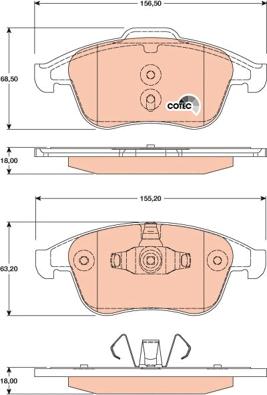 TRW GDB1808 - Piduriklotsi komplekt,ketaspidur parts5.com