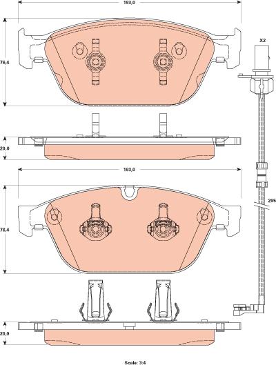 TRW GDB1884 - Fren balata seti, diskli fren parts5.com