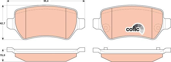 TRW GDB1831 - Brake Pad Set, disc brake parts5.com