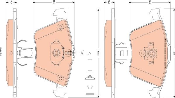 TRW GDB1832 - Piduriklotsi komplekt,ketaspidur parts5.com