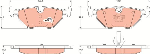 TRW GDB1344 - Комплект спирачно феродо, дискови спирачки parts5.com