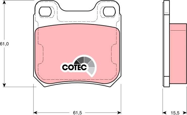 TRW GDB1346 - Komplet kočnih obloga, disk kočnica parts5.com