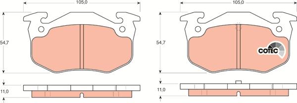 TRW GDB1305 - Σετ τακάκια, δισκόφρενα parts5.com