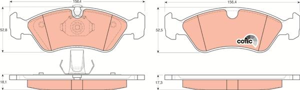 TRW GDB1300 - Komplet kočnih obloga, disk kočnica parts5.com