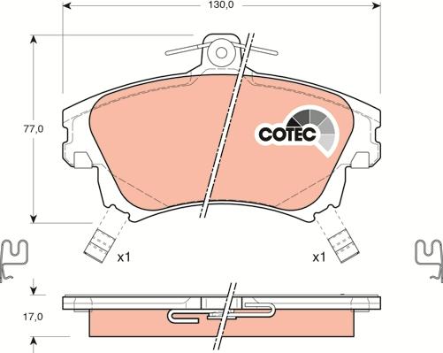 TRW GDB1313 - Brake Pad Set, disc brake parts5.com