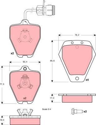 TRW GDB1329 - Σετ τακάκια, δισκόφρενα parts5.com