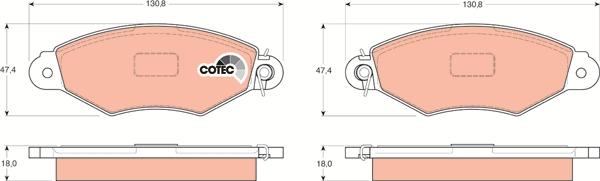 TRW GDB1321 - Тормозные колодки, дисковые, комплект parts5.com