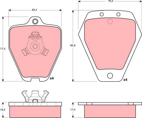 TRW GDB1323 - Σετ τακάκια, δισκόφρενα parts5.com