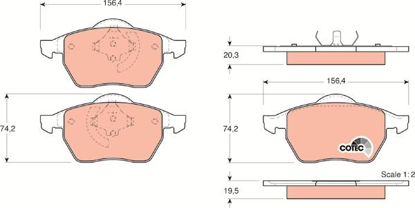 TRW GDB1376 - Sada brzdových platničiek kotúčovej brzdy parts5.com