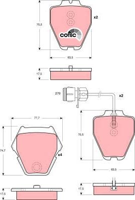 TRW GDB1371 - Set placute frana,frana disc parts5.com