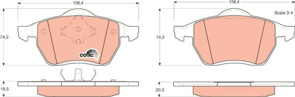 TRW GDB1204 - Sada brzdových platničiek kotúčovej brzdy parts5.com