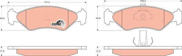 TRW GDB1221 - Juego de pastillas de freno parts5.com