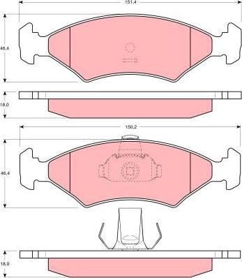 TRW GDB1222 - Brake Pad Set, disc brake parts5.com