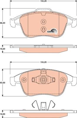 TRW GDB1790 - Piduriklotsi komplekt,ketaspidur parts5.com