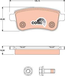 TRW GDB1791 - Комплект спирачно феродо, дискови спирачки parts5.com