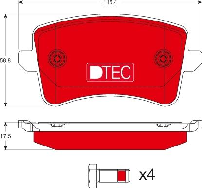 TRW GDB1765DTE - Juego de pastillas de freno parts5.com