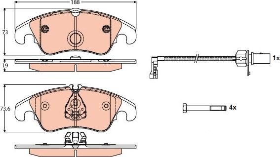 TRW GDB1768 - Brake Pad Set, disc brake parts5.com